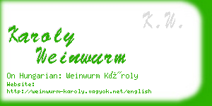 karoly weinwurm business card